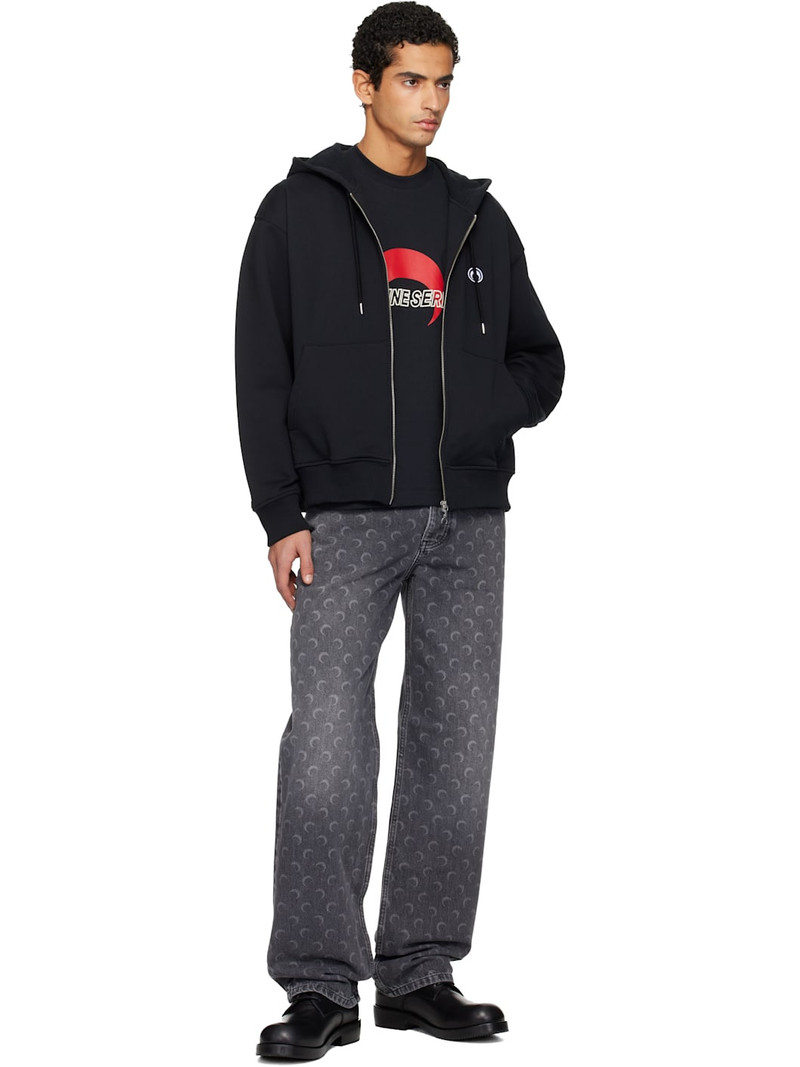 Marine Serre Gray Moon Laser Baggy Jeans outlook