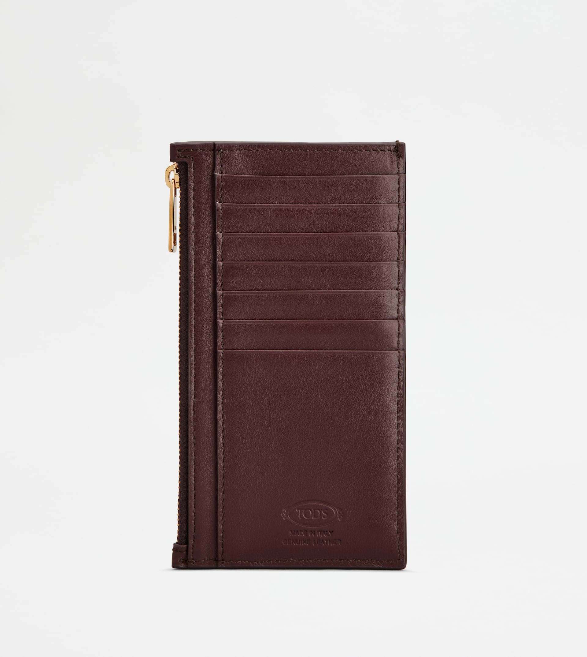 CARD HOLDER IN LEATHER - BURGUNDY - 2