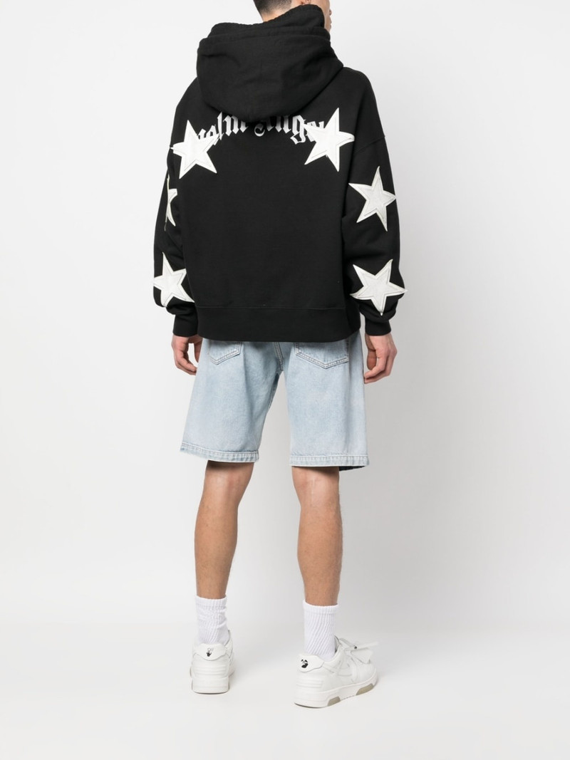 Palm Angels star-patch cotton hoodie outlook
