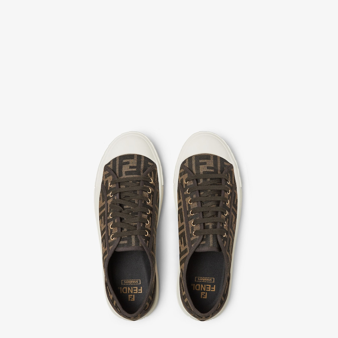 Brown fabric low-tops - 4