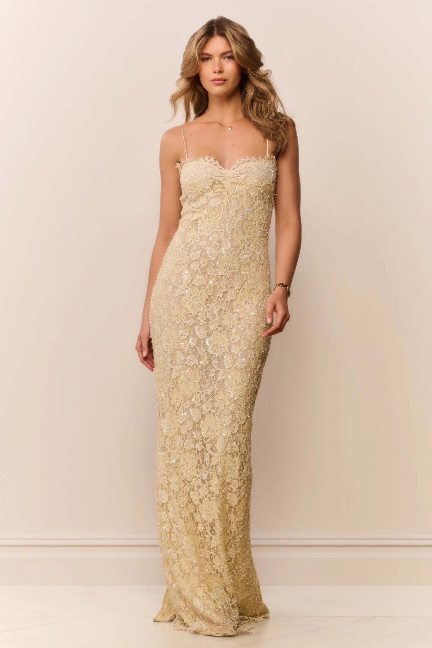 Ciona Sequin Lace Gown - 1