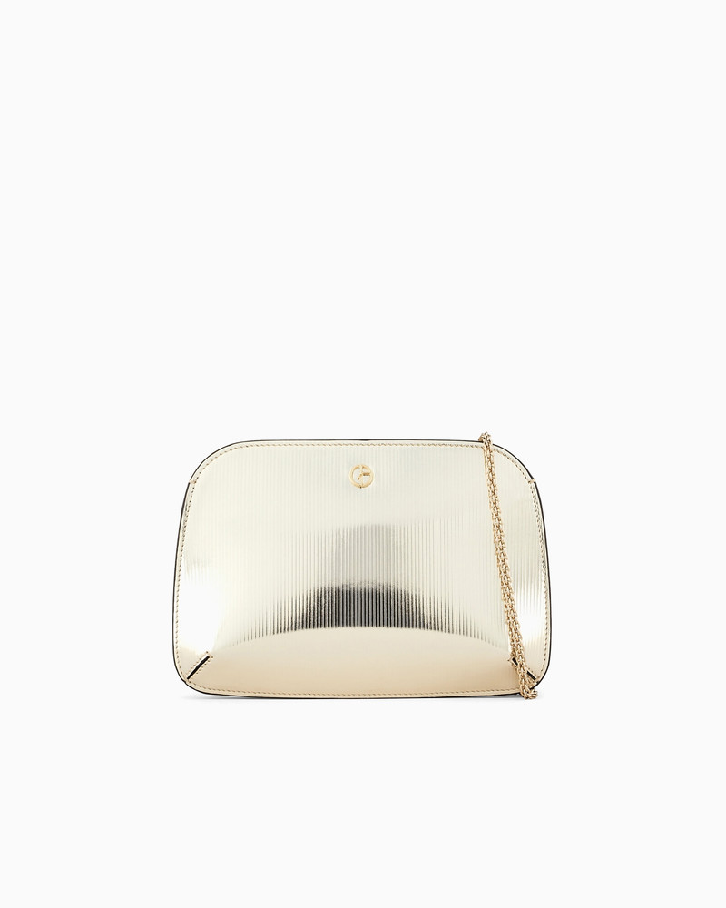 STRIPED, LAMÉ-LEATHER LA PRIMA CLUTCH BAG 1