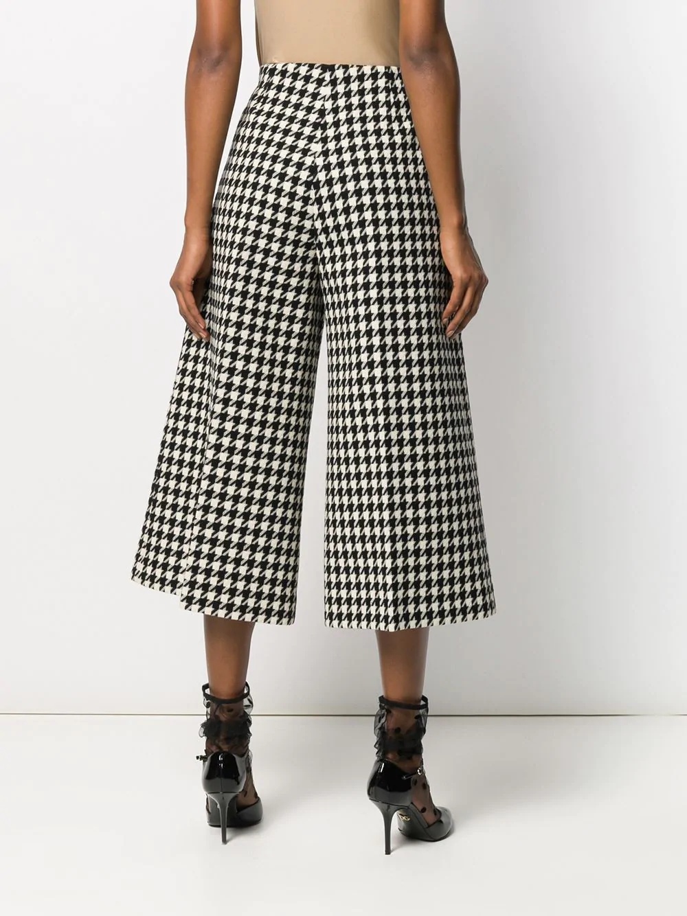 houndstooth print cropped trousers - 4