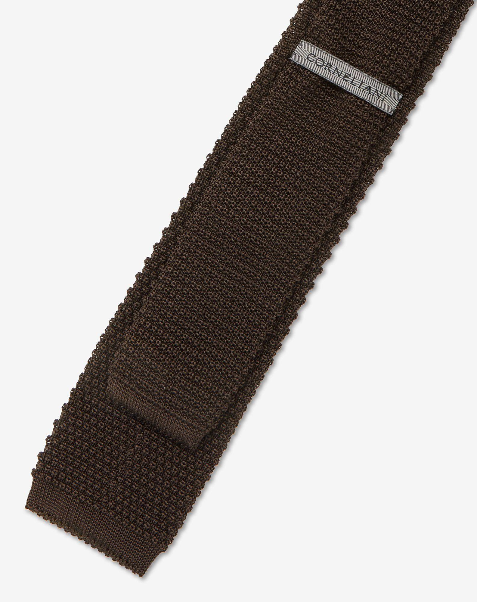 Brown knit tie - 3
