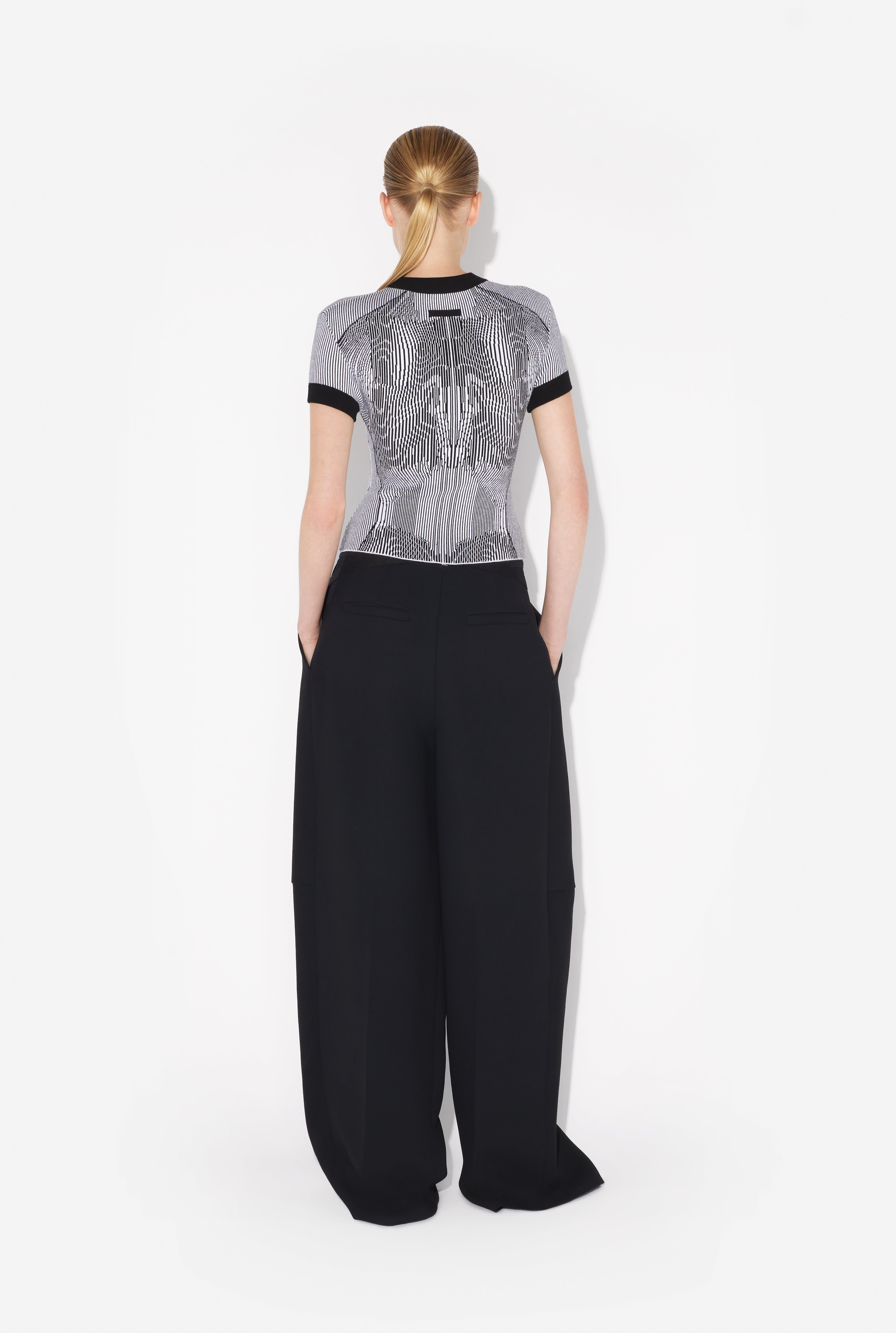 THE MORPHING PINSTRIPES JACQUARD T-SHIRT - 4