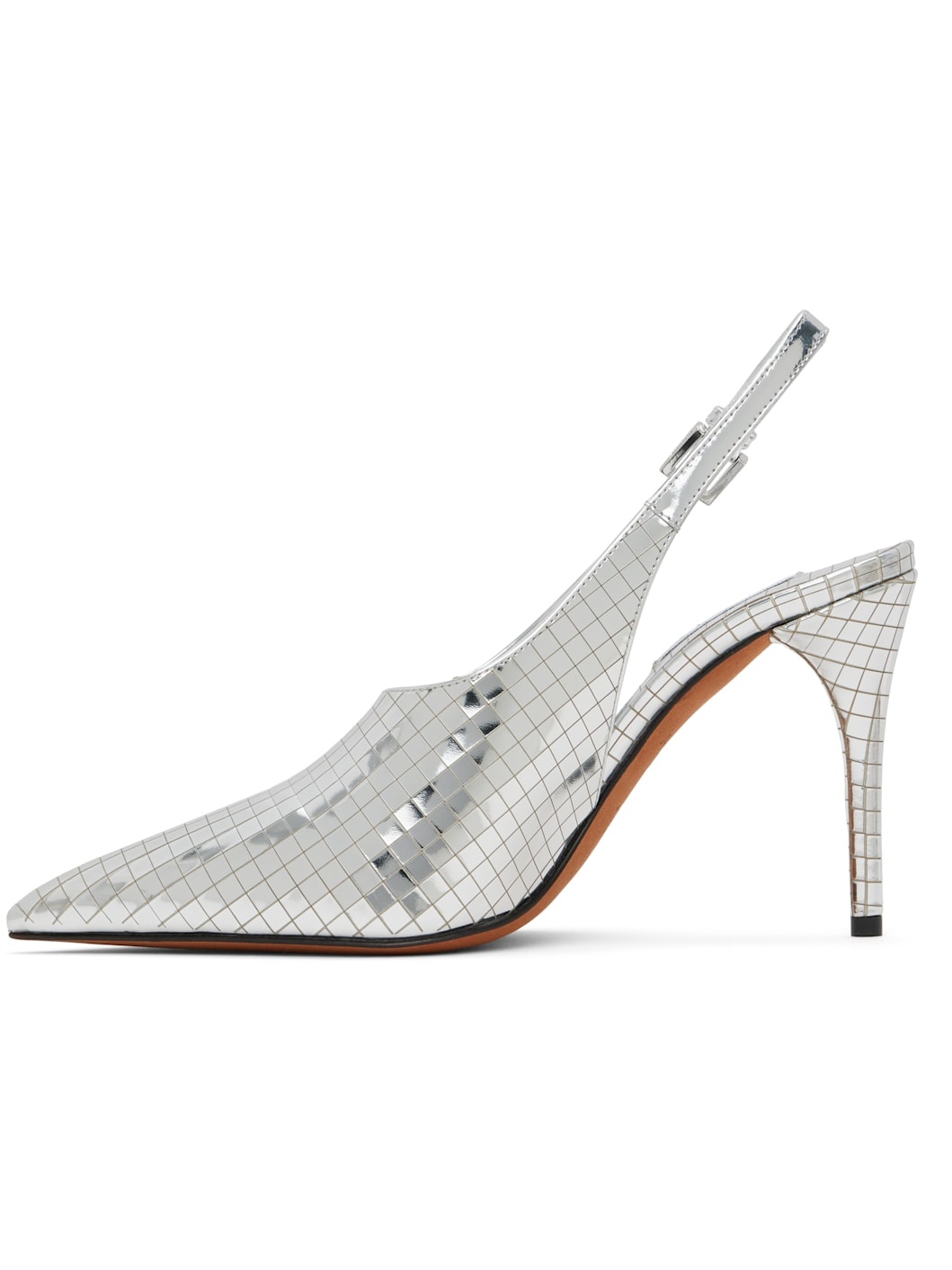 Silver Art Deco Slingback Heels - 3