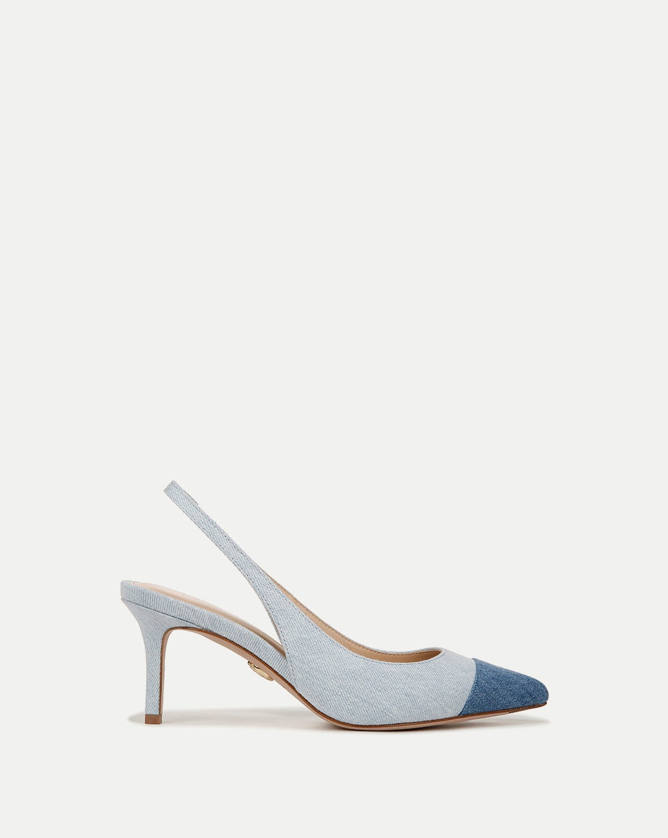 LILIANA DENIM SLINGBACK PUMP - 1
