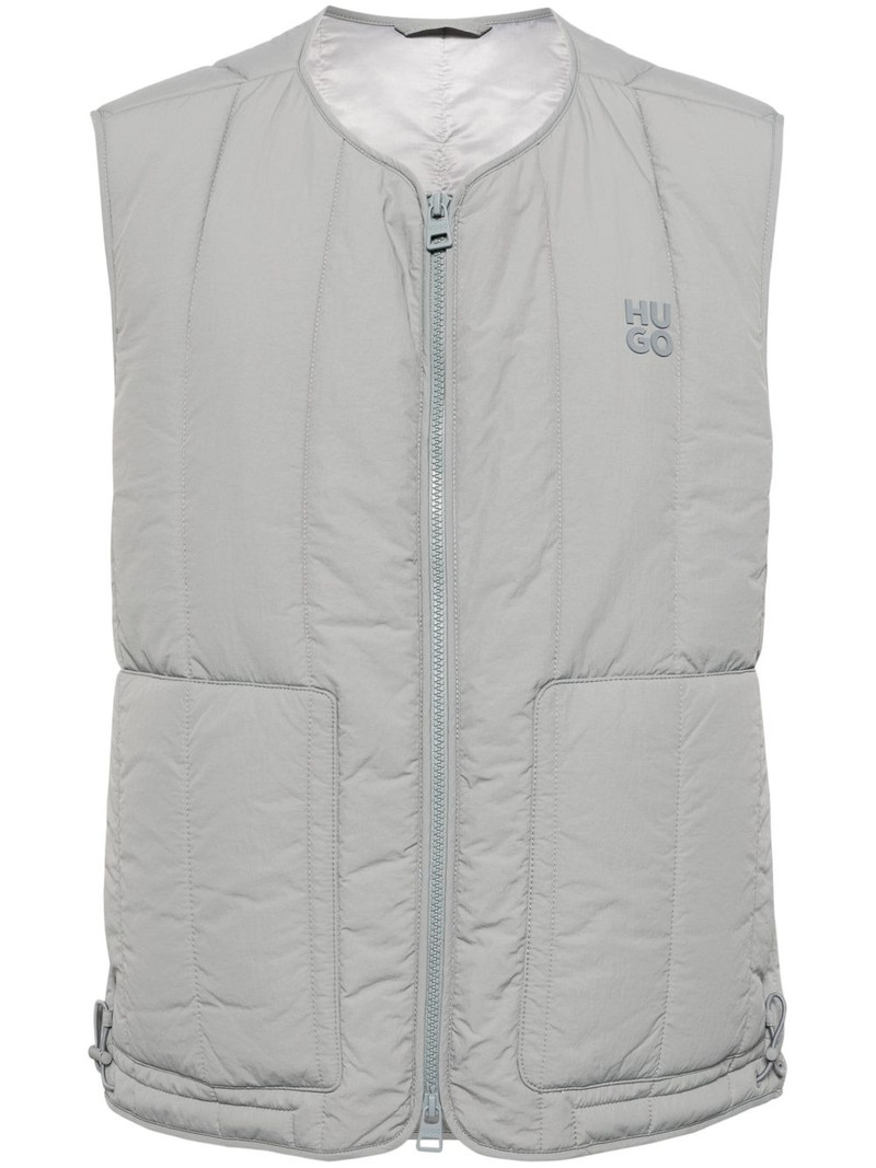 logo-appliqué quilted gilet 1