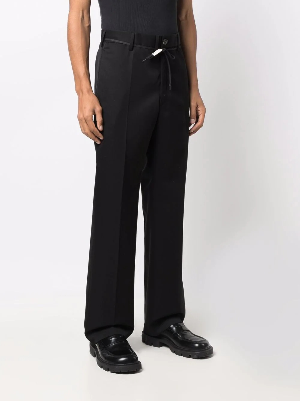 pressed-crease straight-leg trousers - 3