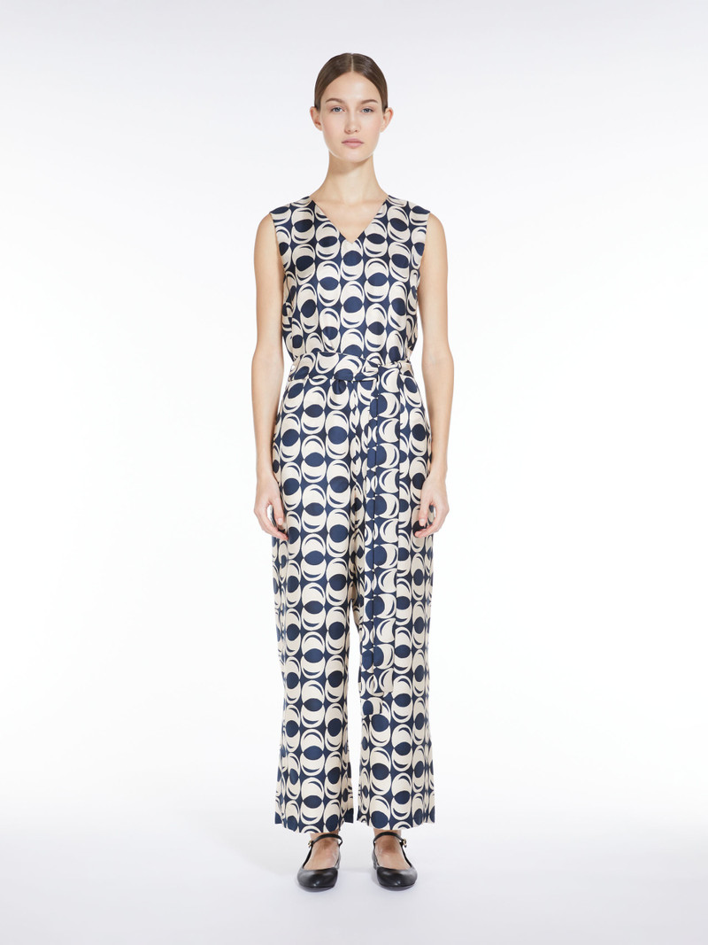 PLATANI Printed silk twill jumpsuit 3