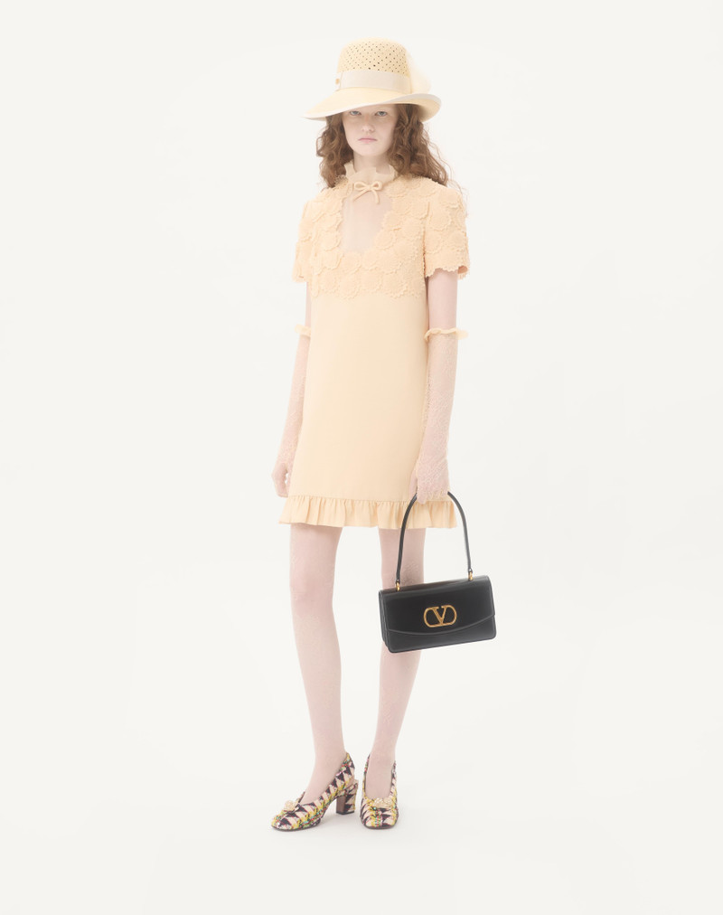 Valentino EMBROIDERED CREPE COUTURE SHORT DRESS outlook