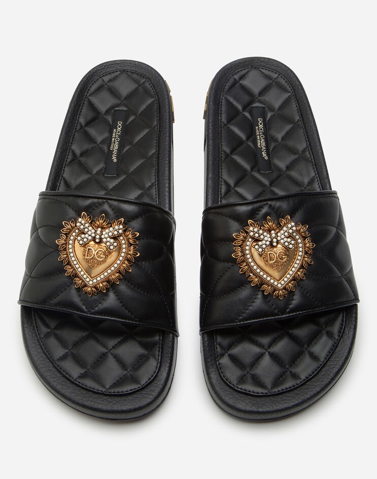 Beachwear Devotion sliders in matelassé nappa leather - 4