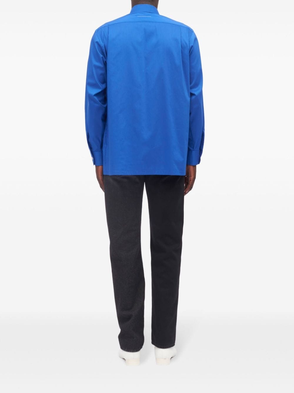 pointed-collar button-up shirt - 4