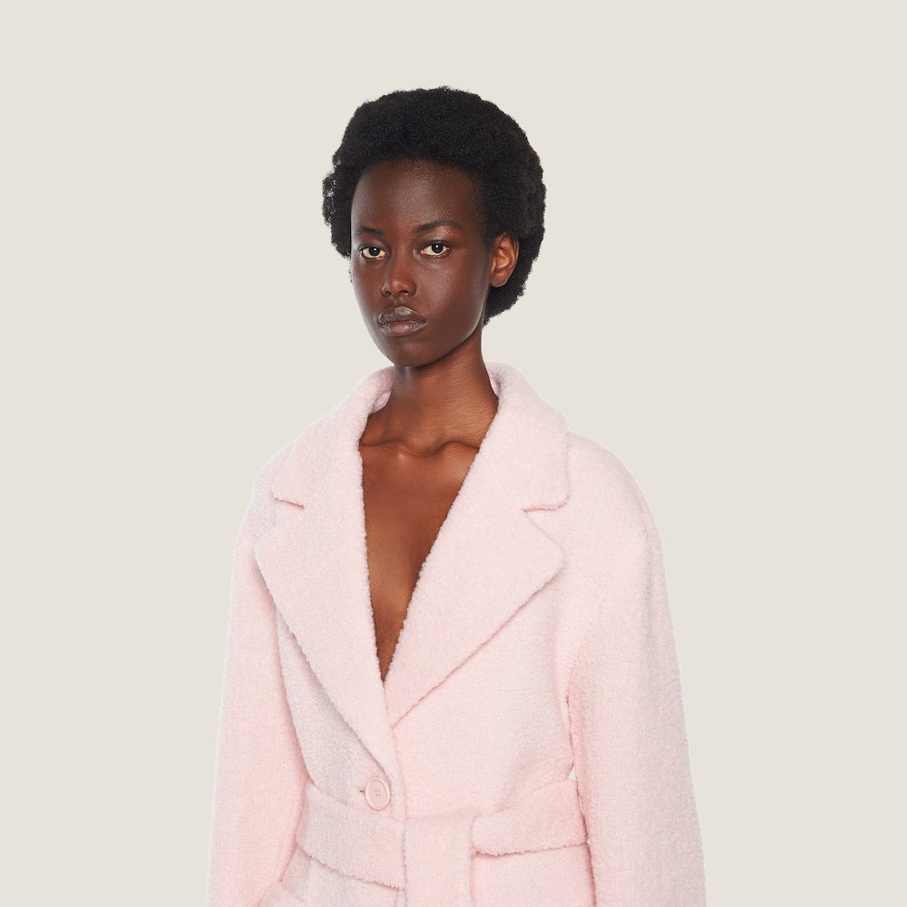 Single-breasted bouclé coat - 4