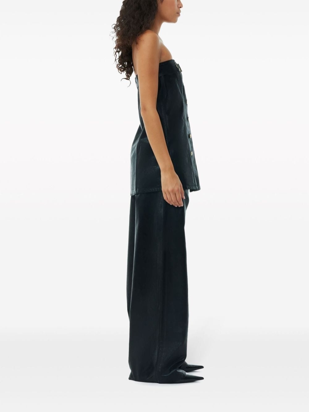 denim corsage top - 3
