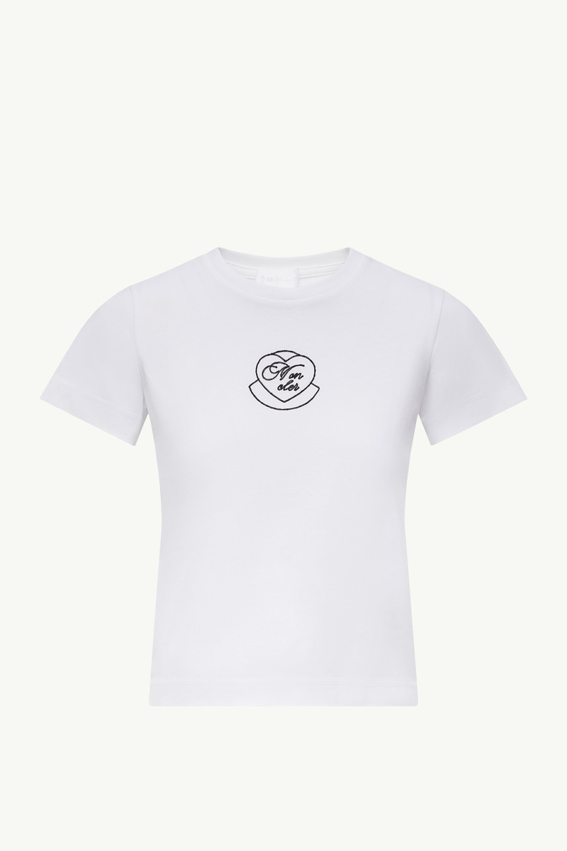 Embroidered Heart Logo Cotton T-Shirt 1
