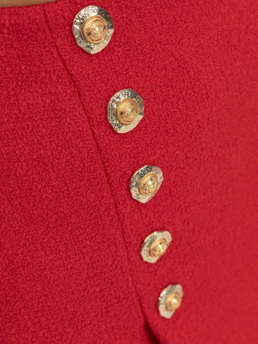 button-detail virgin wool mini skirt - 5