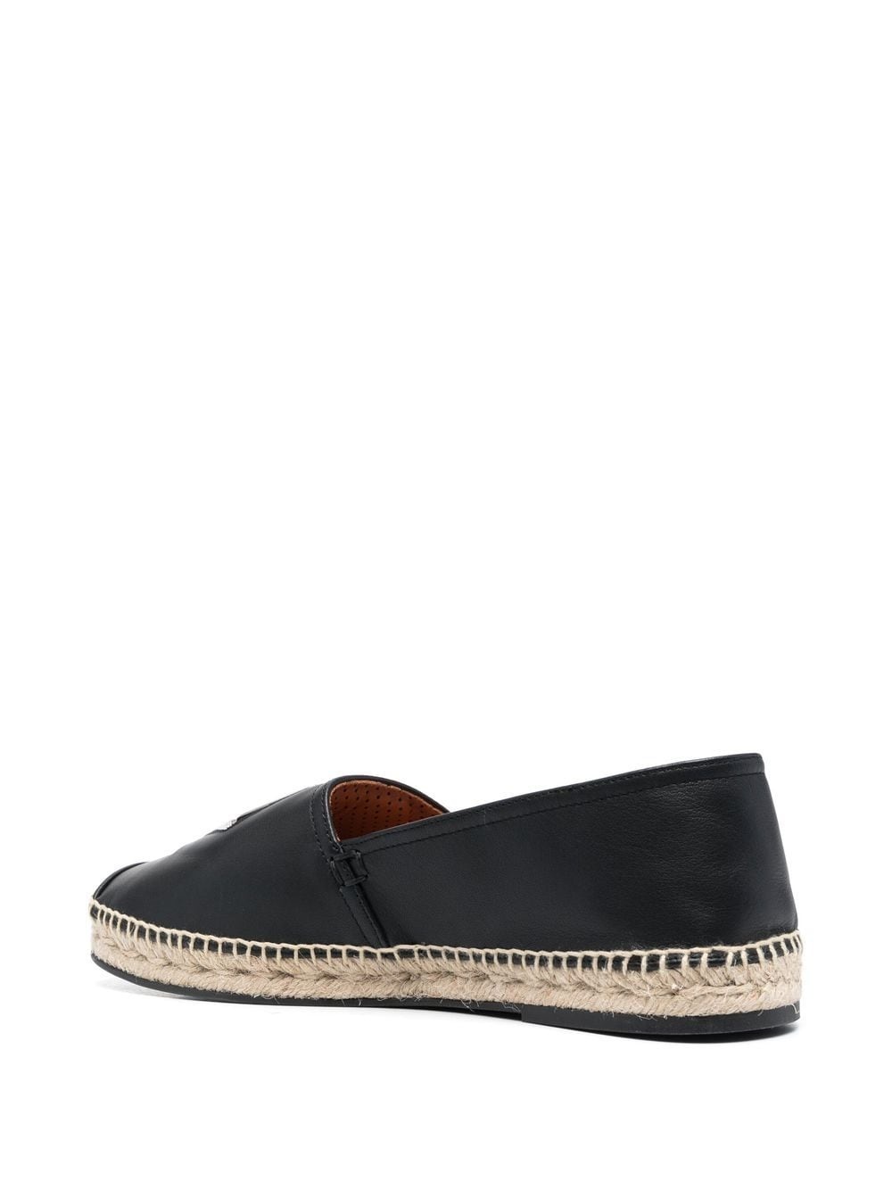 logo-plaque leather espadrilles - 3
