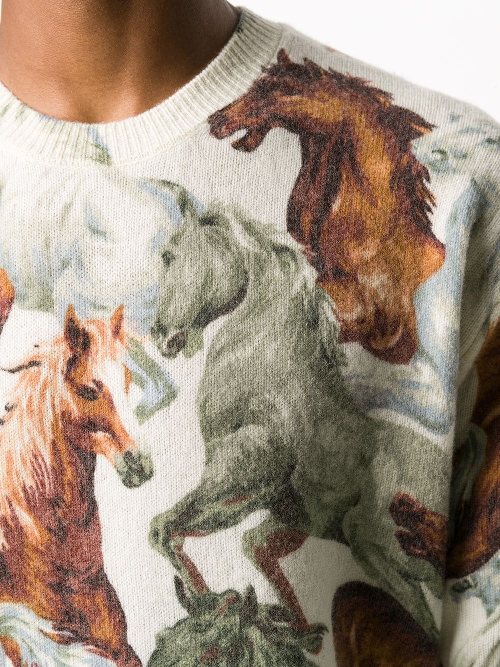 horse-print wool jumper - 5