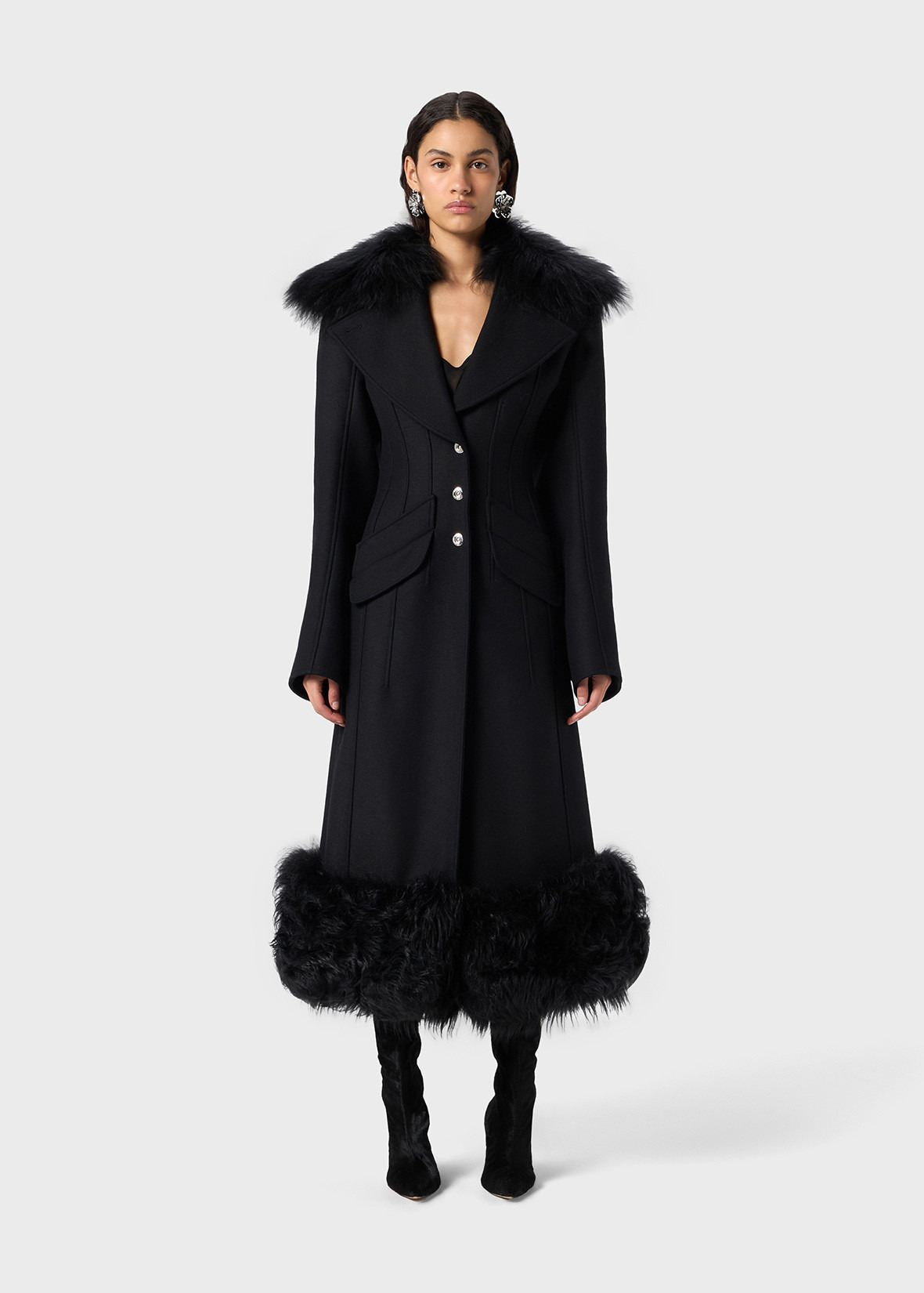 WOOL COAT WITH FUR - 3