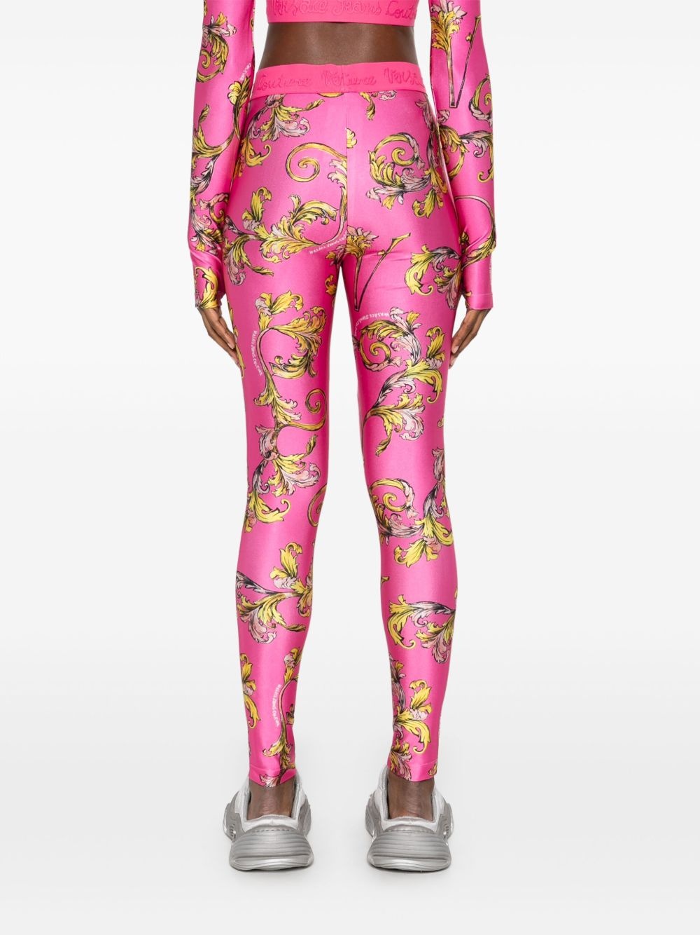 Barocco-print leggings - 4