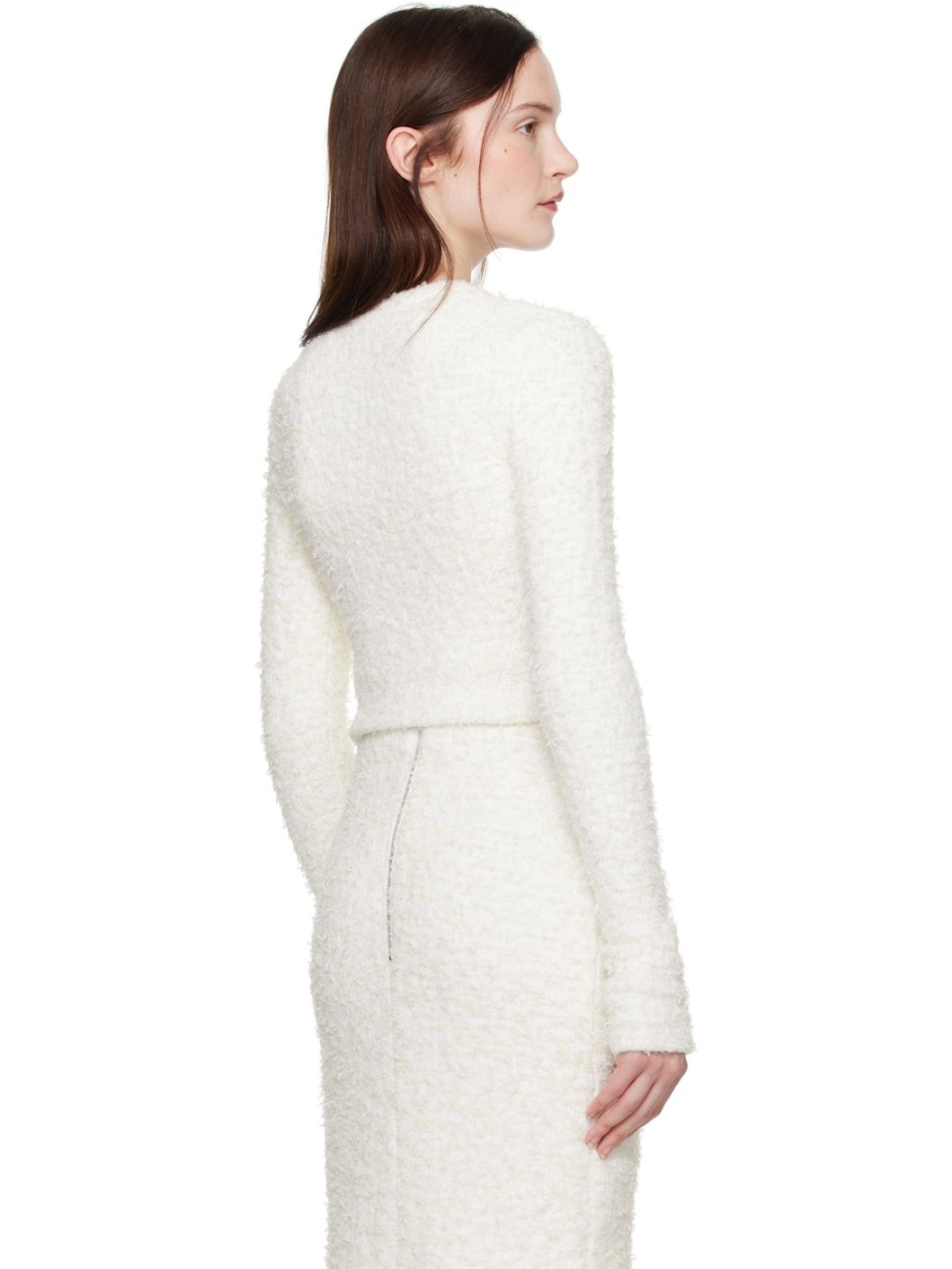 Off-White Cropped Cardigan - 3