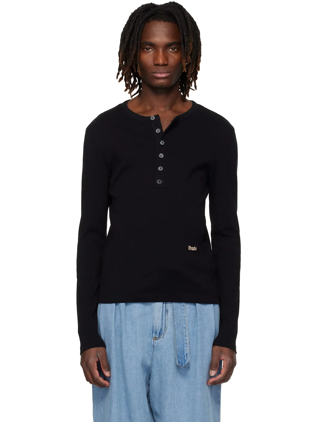 Black Logo LS Henley - 1
