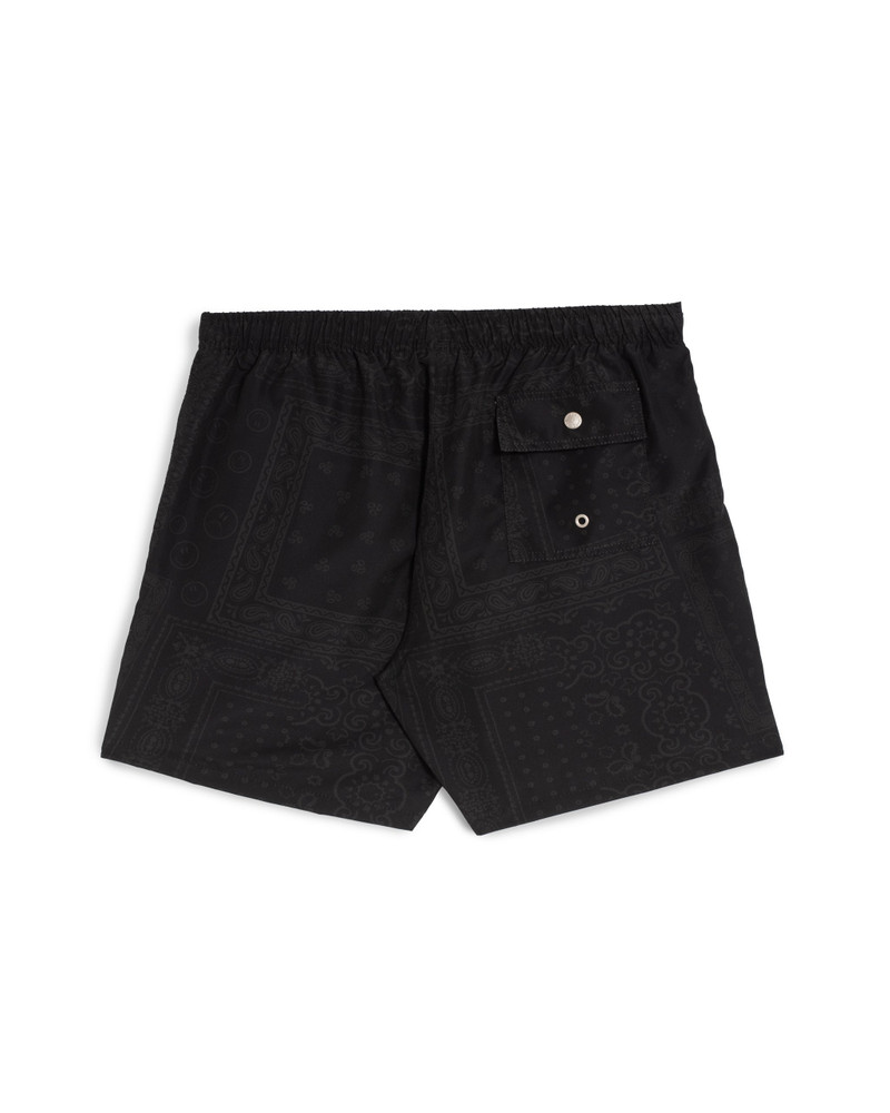 Black Tonal Bandana Swim Trunk 3