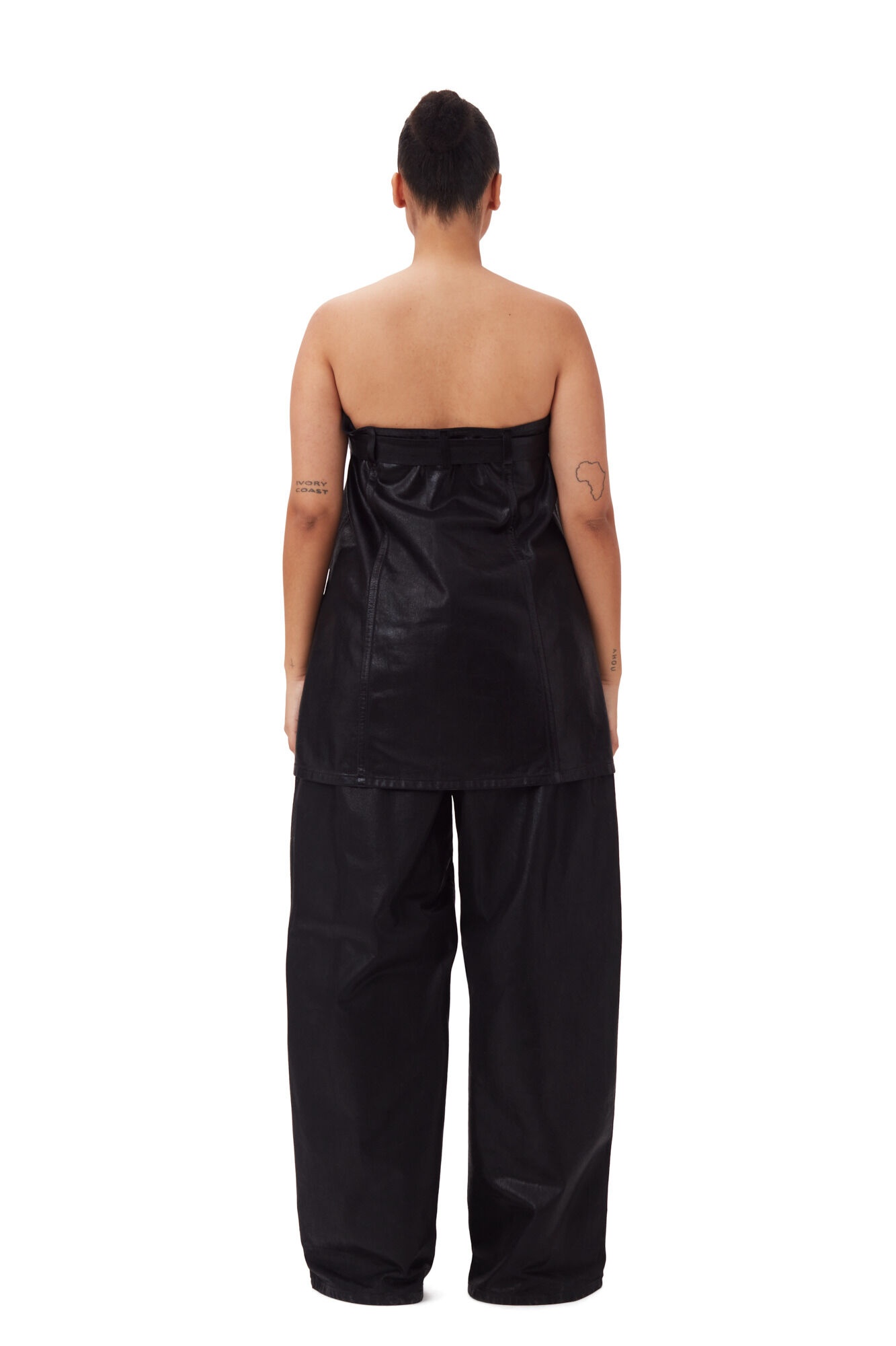 BLACK FOIL DENIM CORSAGE - 10