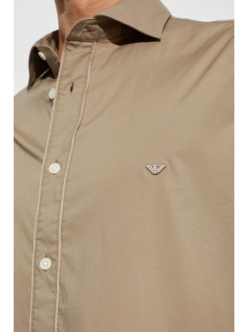 embroidered logo buttoned shirt - 5