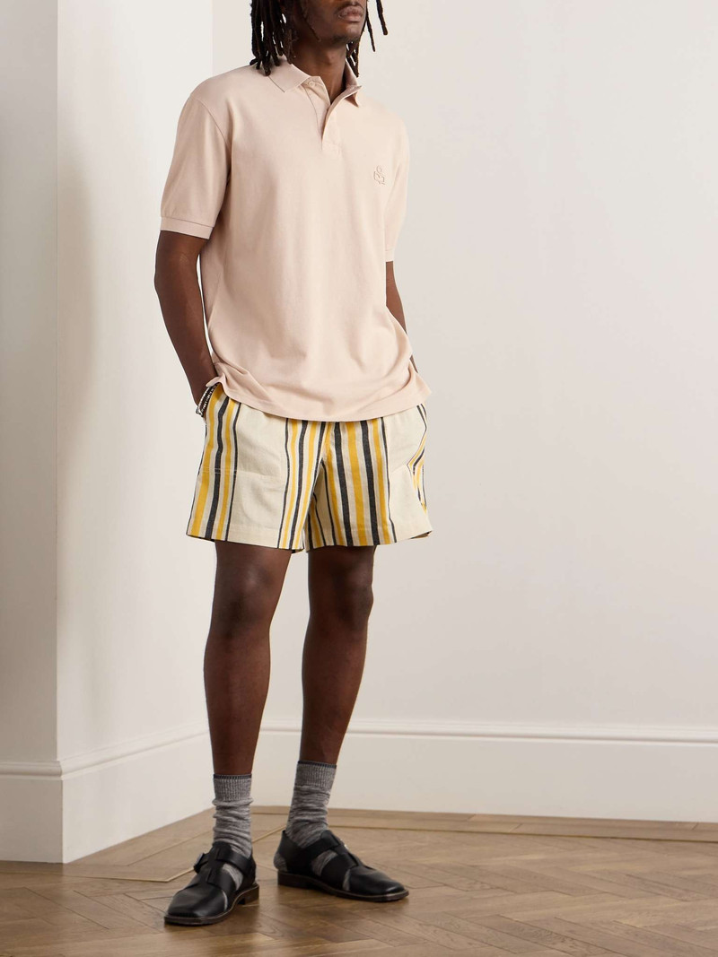 Isabel Marant Afko Logo-Embroidered Cotton-Piqué Polo Shirt outlook