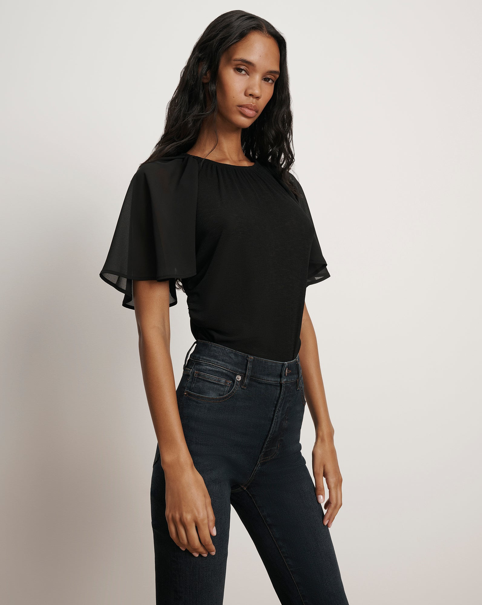 ARISA CHIFFON-SLEEVE BLOUSE - 2