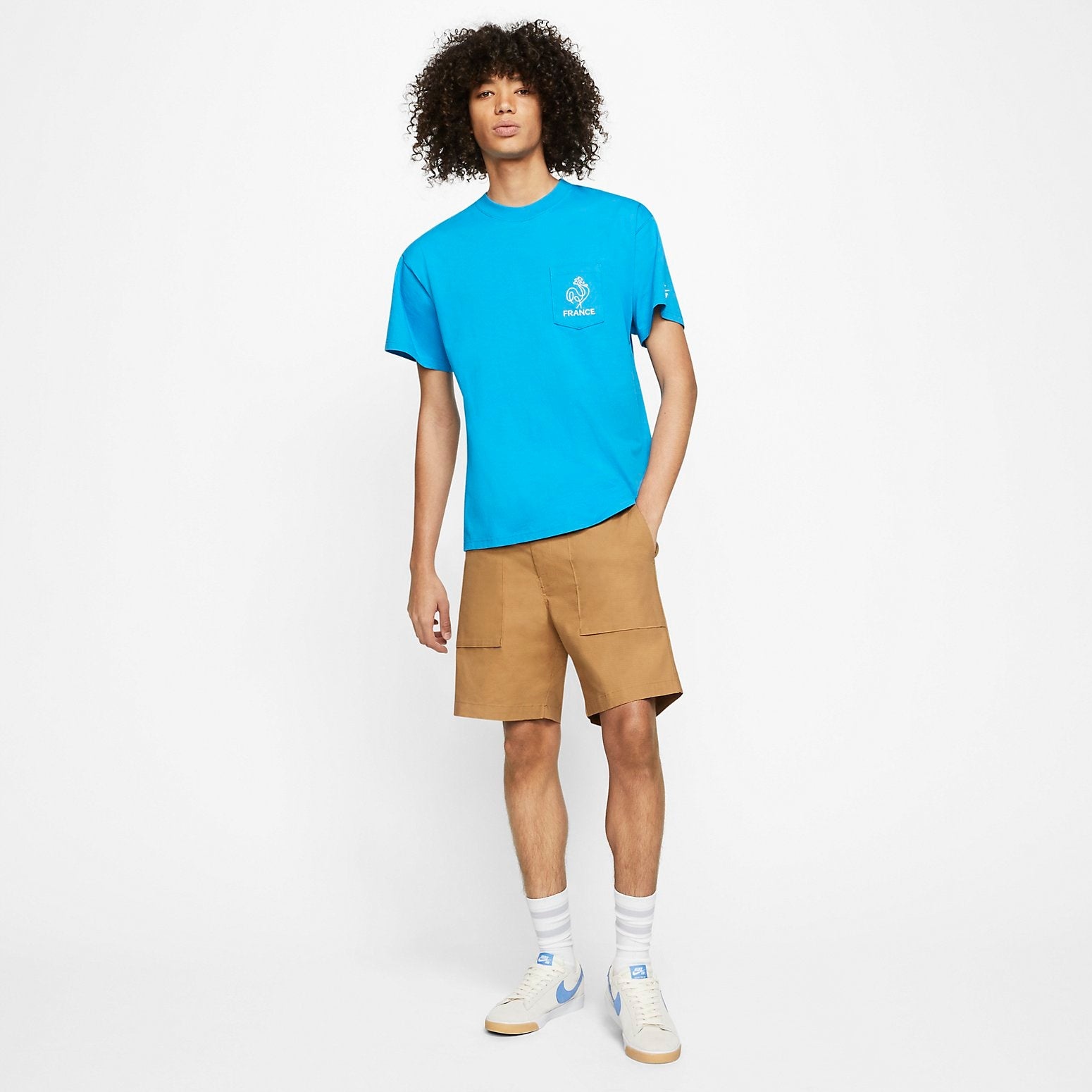 Nike SB x Parra France Federation Kit Tshirt 'Neptune Blue White' CZ3496-423 - 4