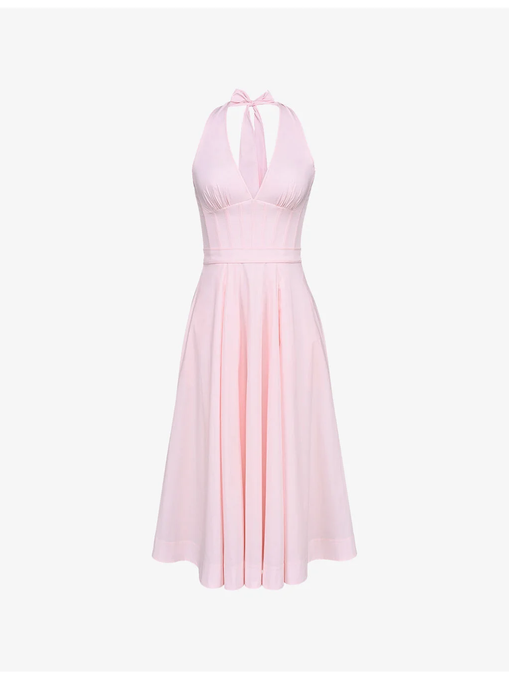 Allena Corset-Bodice Stretch-Cotton Midi Dress - 1