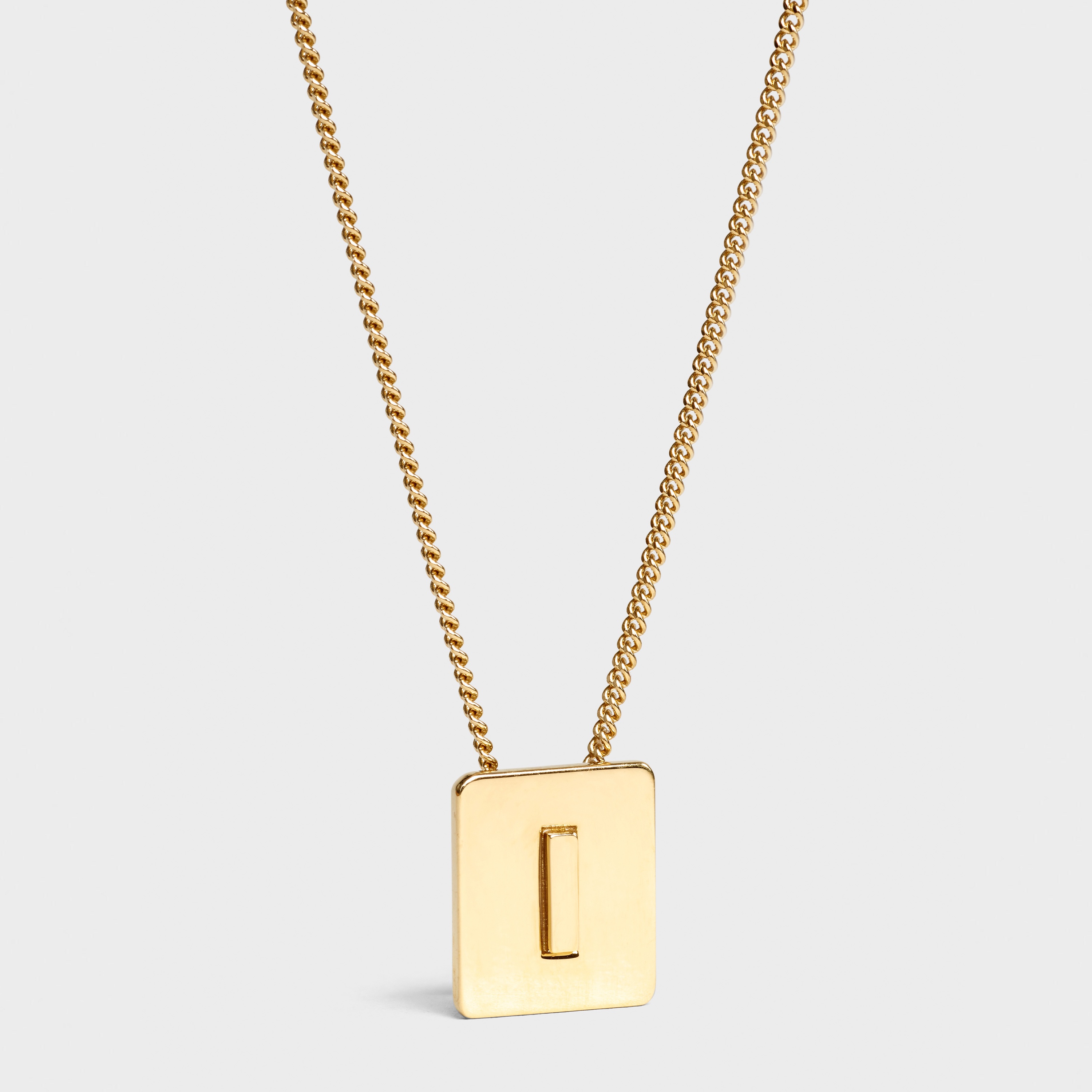 Alphabet I Necklace in Brass with Gold finish - 1