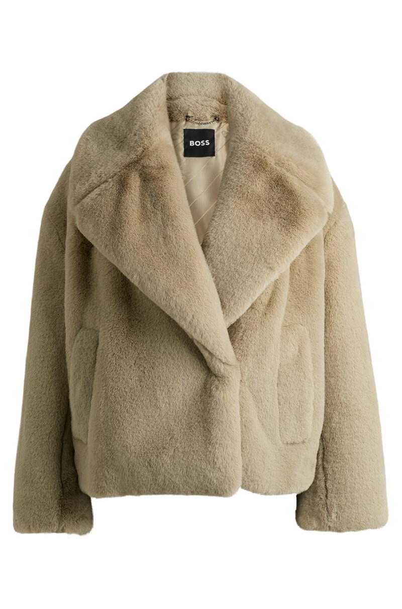 CROPPED COAT IN PLUSH TEDDY FABRIC 1