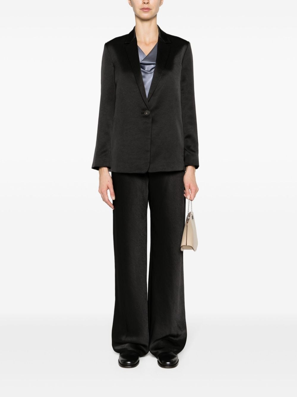 single-breasted satin blazer - 2