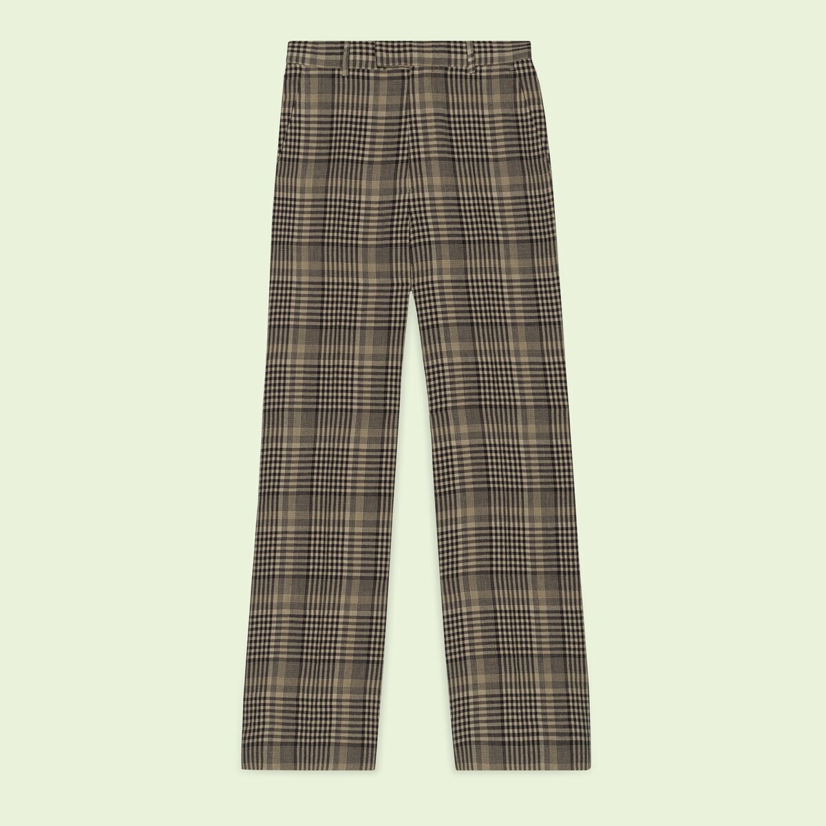 Check wool linen pant - 1