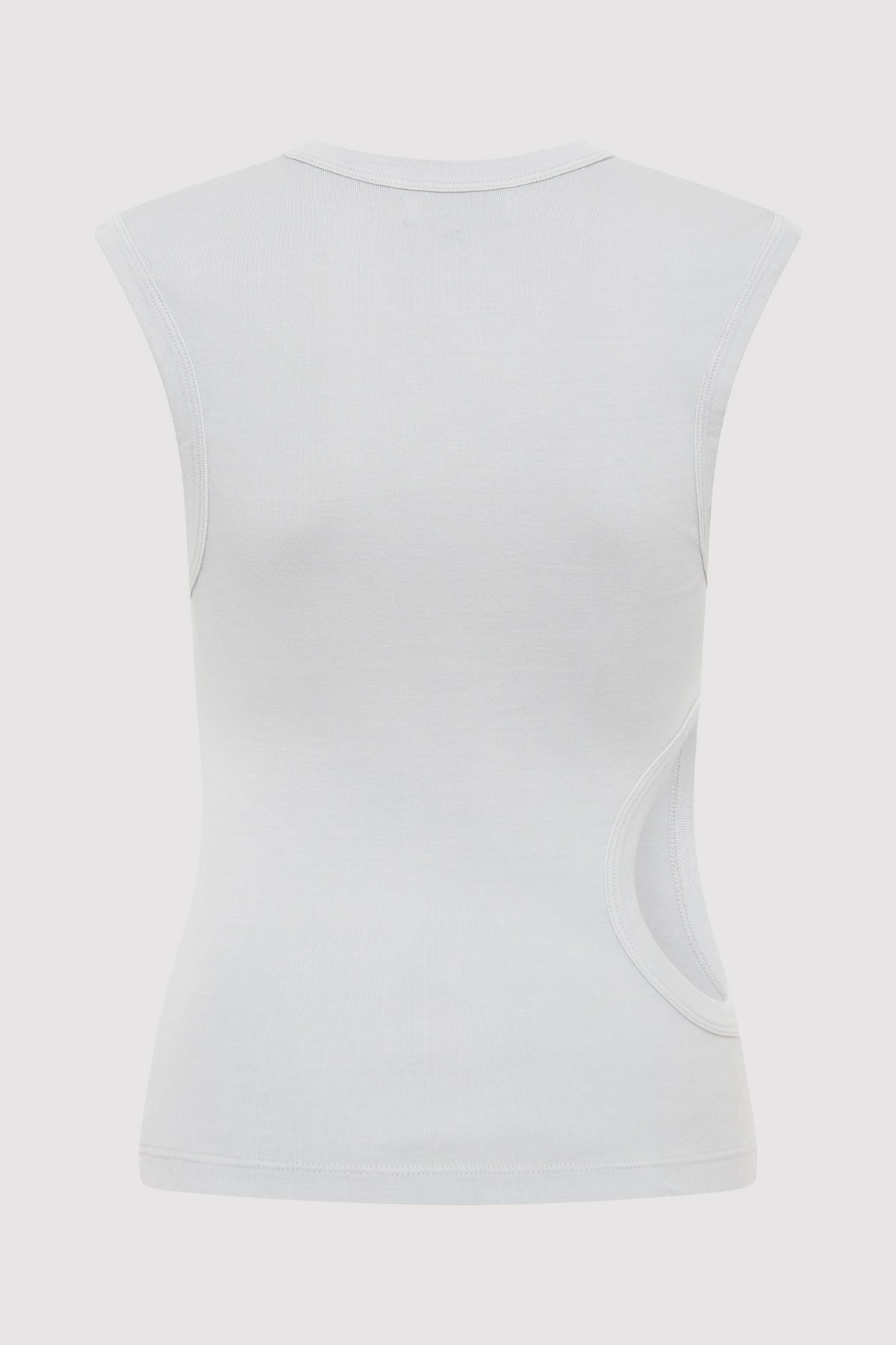 Organic Cotton Cut Out Tank - Silver - 5