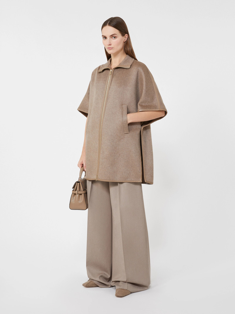 OCA Cashmere zibeline cape - BROWN 2