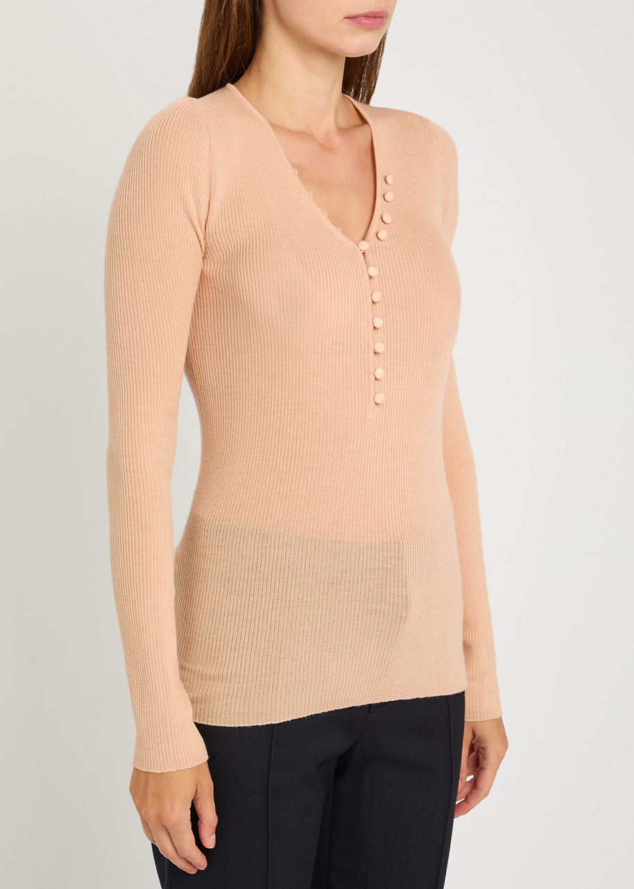 Chloe Ribbed-knit Wool top - 2