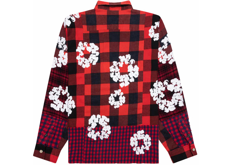 DENIM TEARS Denim Tears x Readymade Check L/S T-shirt Red outlook