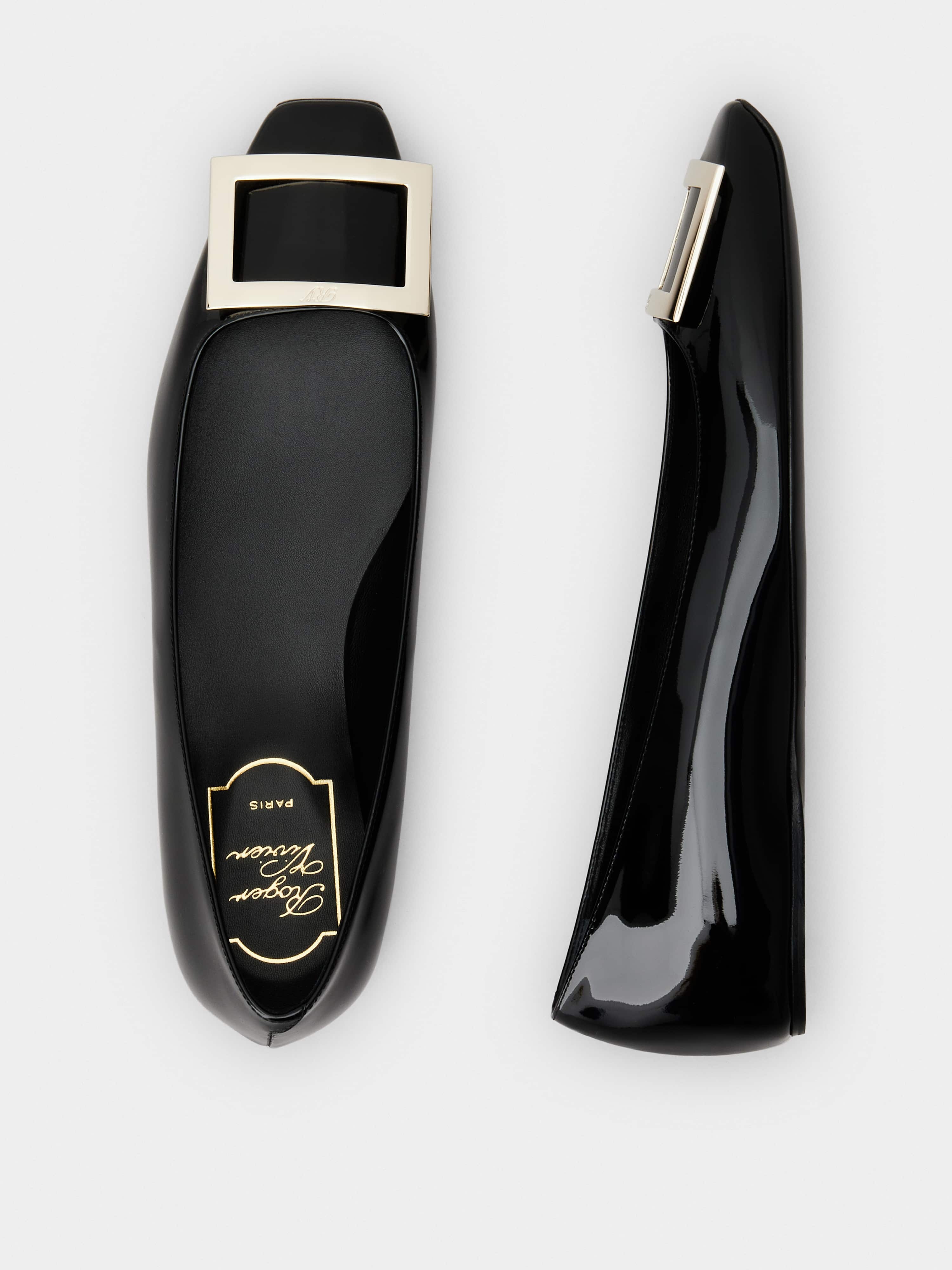Trompette Metal Buckle Ballerinas in Patent Leather - 4