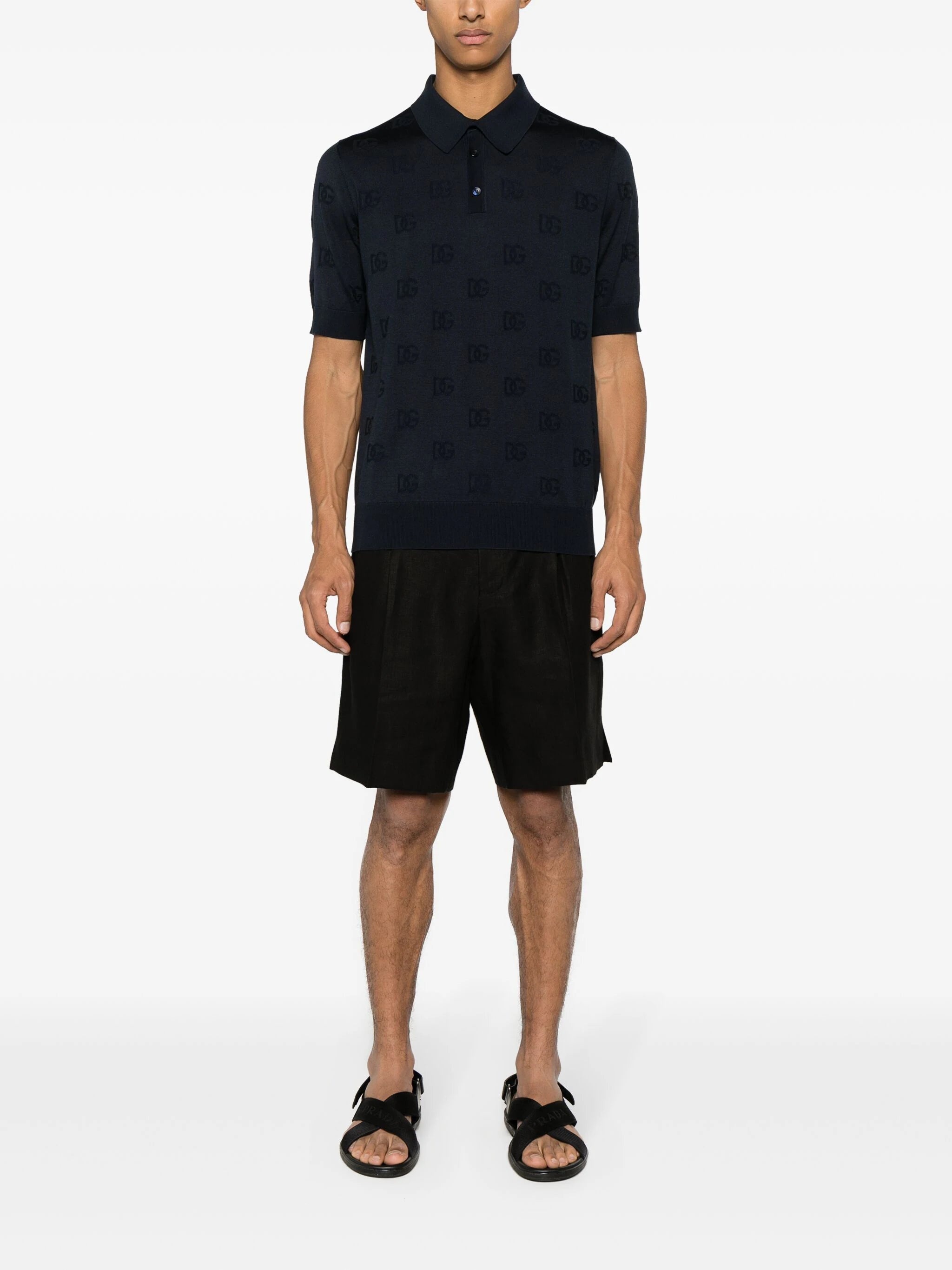 LOGO-JACQUARD SILK POLO SHIRT - 2