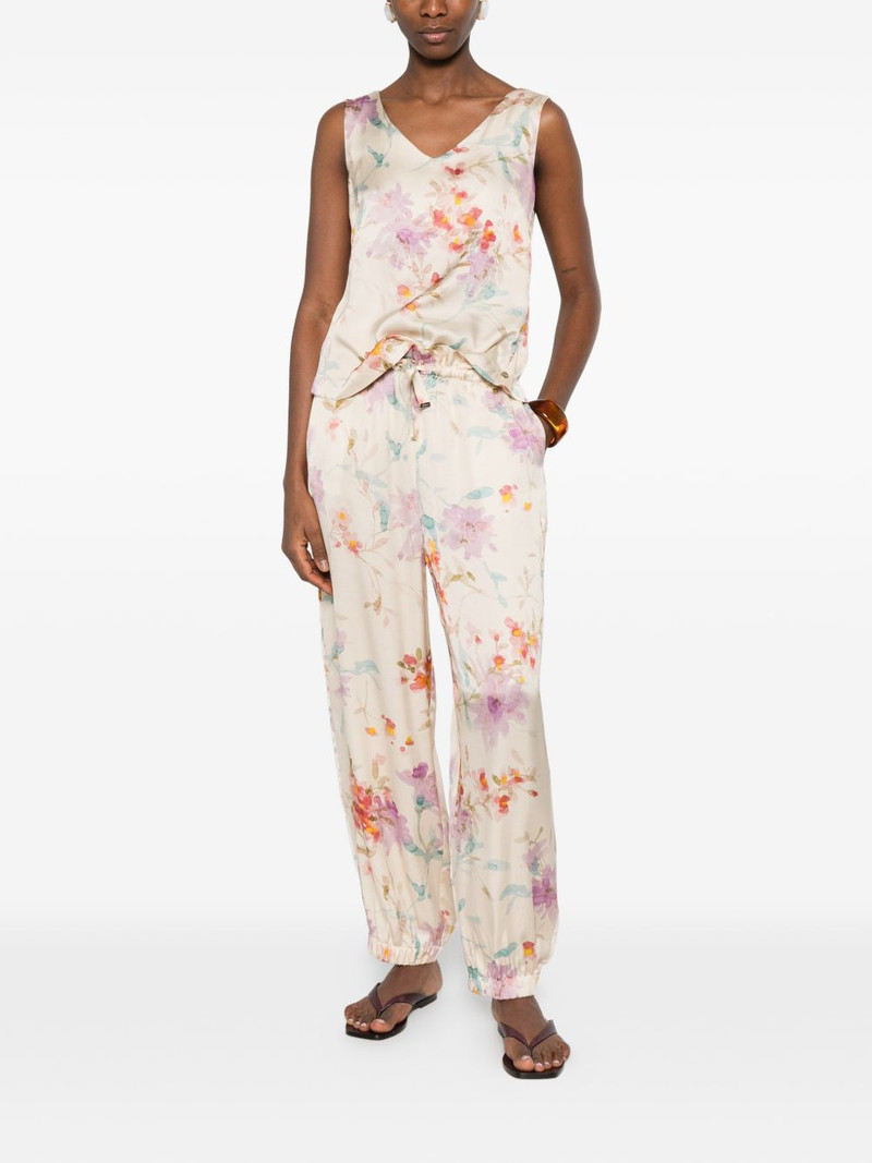 Herno floral-pattern trousers outlook