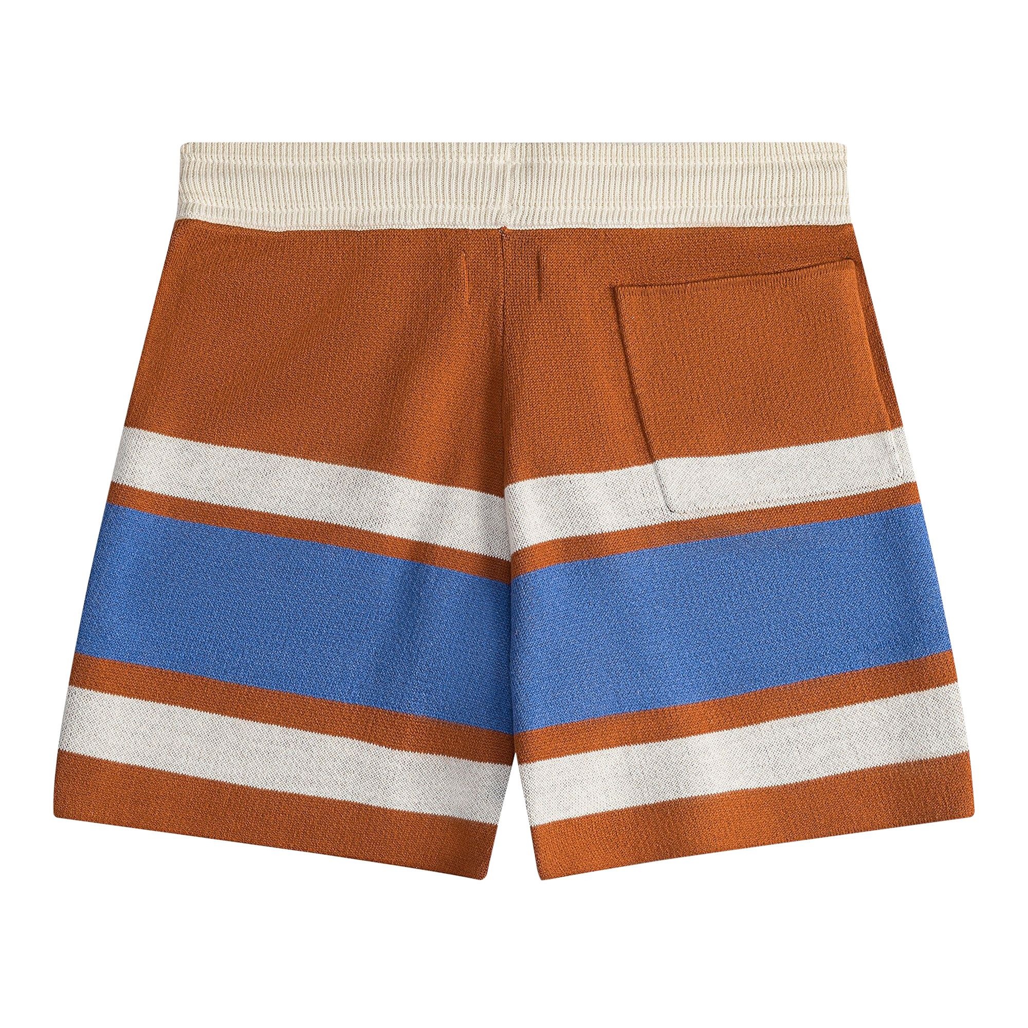 Rhude Pravil Racing Knit Short 'Brick/Cream/Blue' - 2