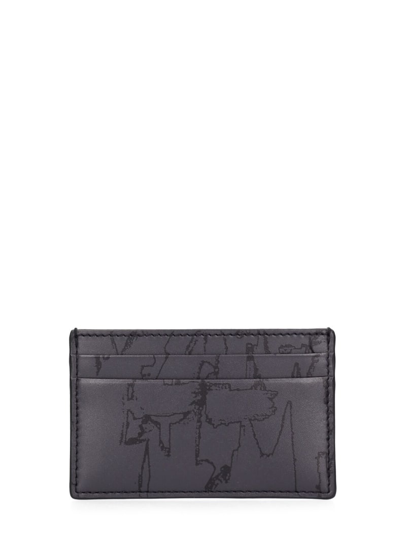 All over logo leather card case - 1