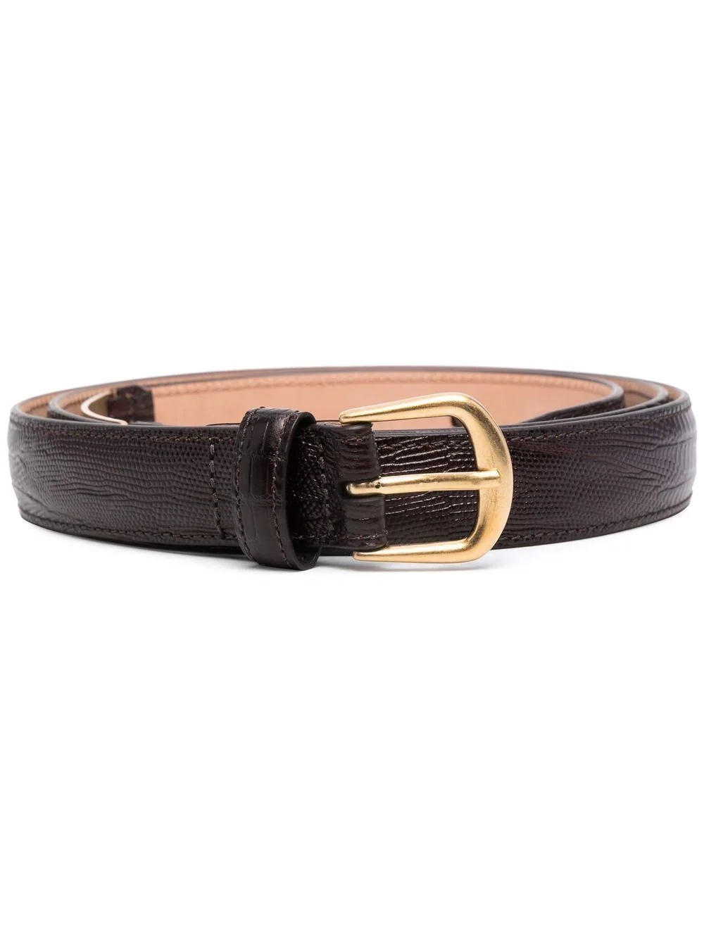 crocodile-effect leather belt - 1