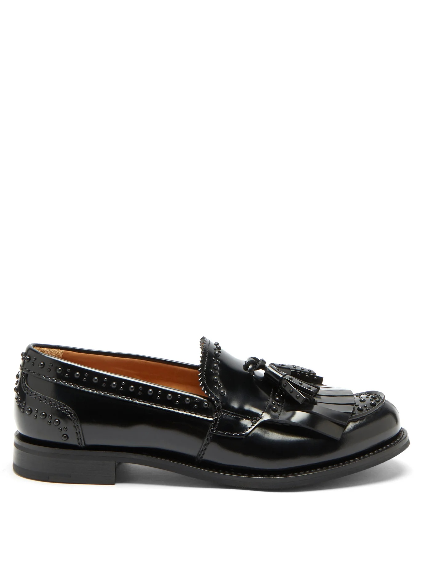 Coleen stud-embellished leather loafers - 1