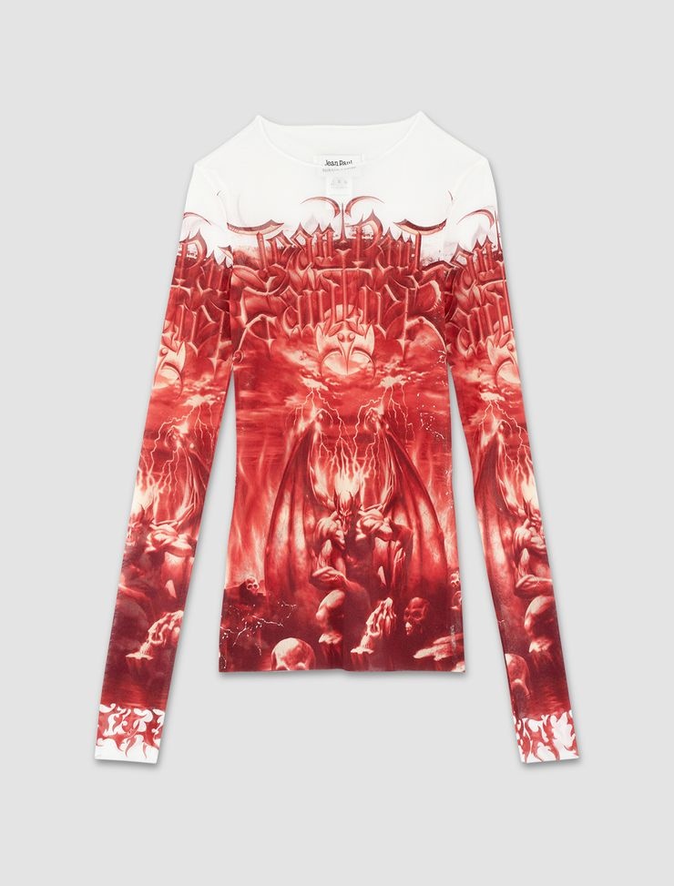 Diablo print mesh top - 1